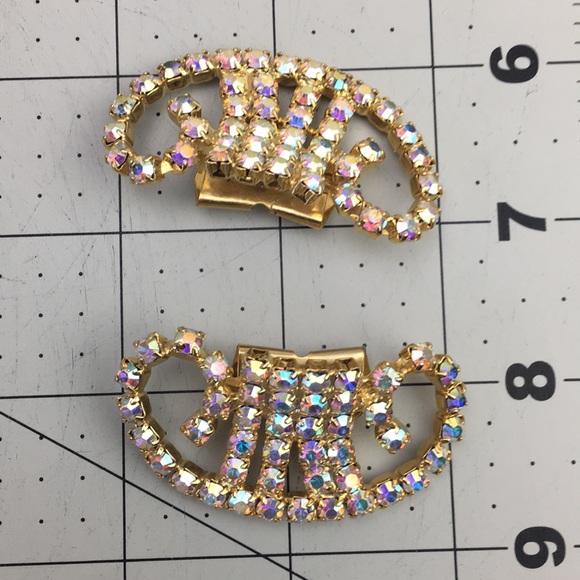 Vintage Musi gold rhinestone shoe clip pin - Picture 5 of 5